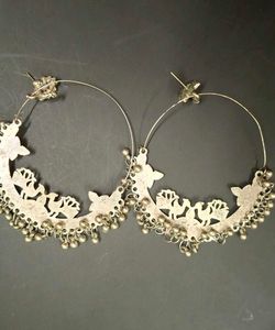 Hoop Peacock Earrings
