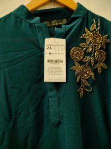 Emerald Green Embellished Tunic/Top