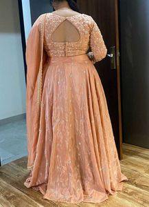 Elegant Peach Anarkali Gown