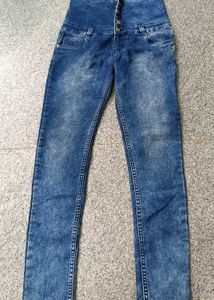 High-Waisted Denim Jeans, 30 Size