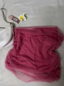 Coral One-Shoulder Top