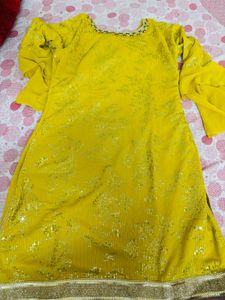 Yellow Sequin Ghara Suit
