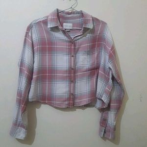 American Eagle Cropped Fannel SHIRT