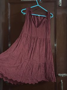 Casual Brown Sleeveless Dress