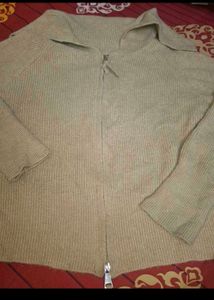 Zip-Up Knit Cardigan