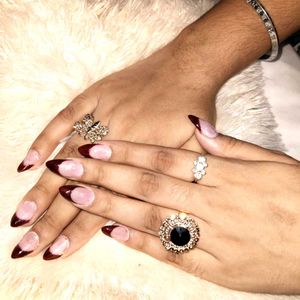 Burgundy Tip Acrylic Nails
