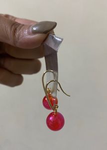 Red Pearl Shine Earrings