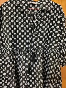 Black And White Pure Cotton Tunic (Wore Only Once)