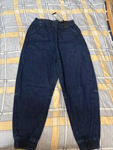 Dark Blue Denim Joggers