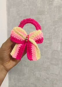 Colorful Crochet Earrings + Hair Bow Combo