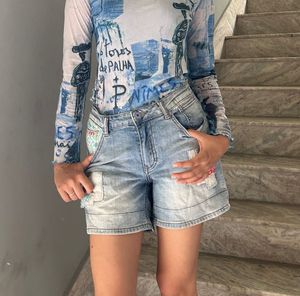 Vintage Patch Denim Shorts