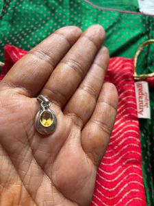 Amrapali Silver yellow Sapphire Pendant