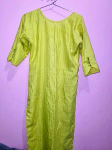 Lime Green Kurti with Silver Details