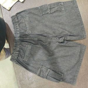 Black Denim Cargo Shorts