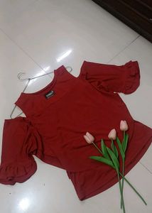 Rust Colour Shoulder Top