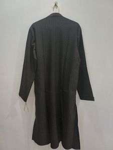 Kurta Chudidar Set (Black With Red Lines)