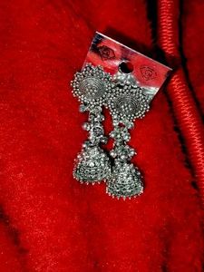 Silver Jhumka Earrings