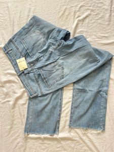 Light Wash Cropped Flare Jeans