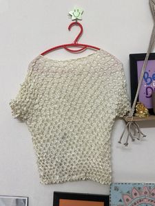 Textured Lime Yellow Crop Top