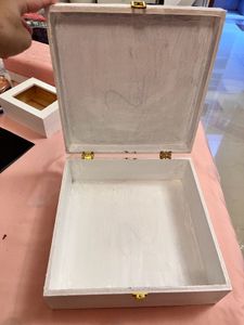 Rustic White Wooden Storage Box