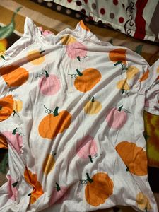 Pumpkin Print shirt Pajama Set