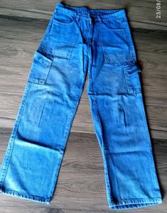 Blue Denim Cargo Pants