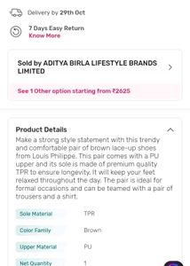 Louis Philippe Brown Formal Shoes