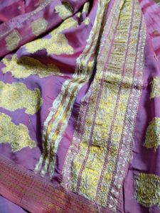 Pink-purple Shaded Silk Blend saree