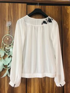Veromoda White Floral Embroidered Top