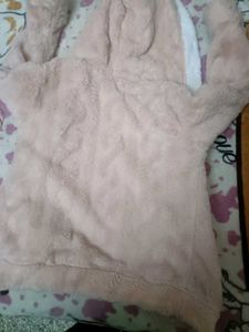 Beautiful Fur Jacket With Hoodie For 4-6 Year Girl