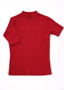 Red Mock Neck Top