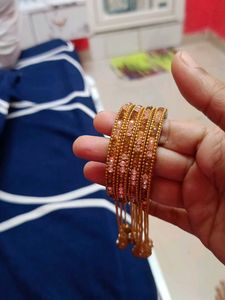 Golden Beaded Bangles