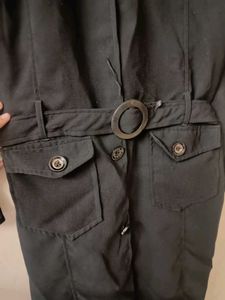 Elegant Black coat Dress with Belt