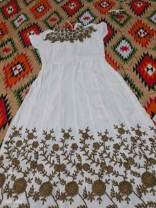 Elegant White Embroidered Dress