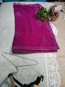 Beautiful Pink Leheriya Saree