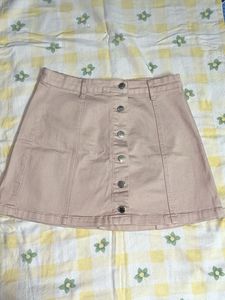 Forever21 Peach Denim Mini Skirt