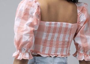 Check Crop Top