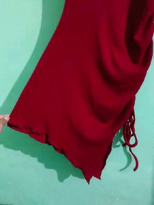 Red asymmetric Bodycon Mini Dress