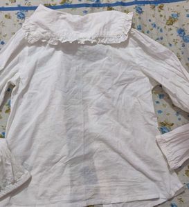 White Ruffle Collar Long Sleeve