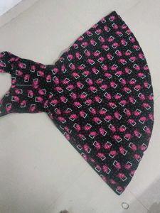 Black Floral &amp; Geometric Print Dress