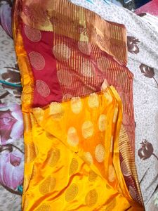 Silk Saree With Desgined Blouse Stitched
