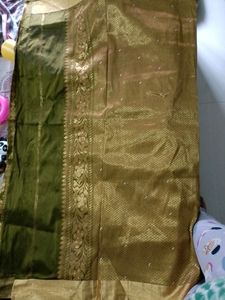 Olive Green Saree