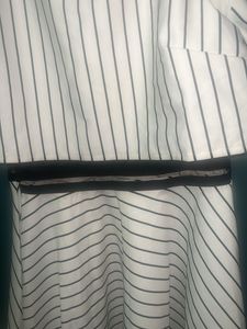 New White Stripe Mini Dress