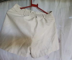 Universal White Leather Shorts