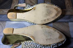 Elegant Gold Embellished Footwear
