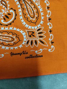 Orange Paisley Bandana