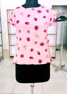 Pink Floral Print Top