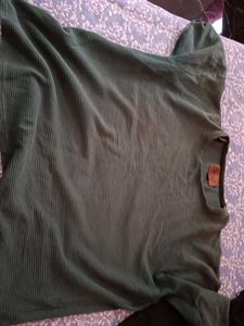 Green Ribbed T-Shirt