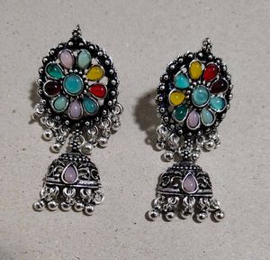 Multi Colour Traditional Oxidized German Necklace