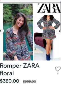 ZARA Floral Print Jumpsuit, Casual Playsuit